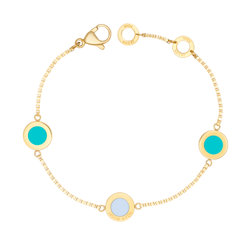OCEAN TURQUOISE AND WHITE CHIPS TRIO BRACELET