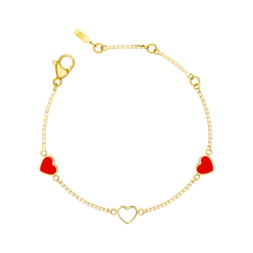 AMARE RED AND WHITE CHIPS TRIO BRACELET