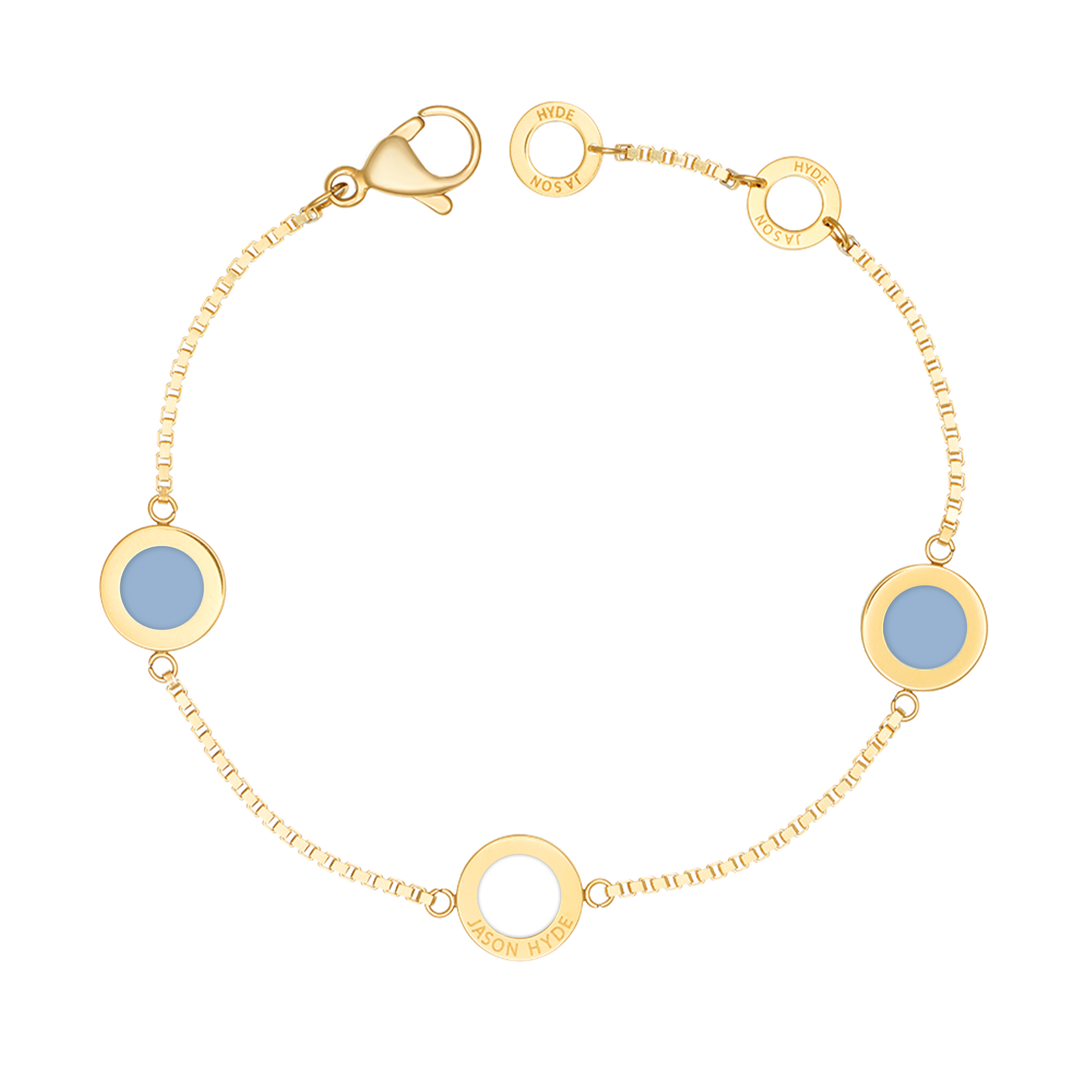 POWDER BLUE AND WHITE CHIPS TRIO BRACELET