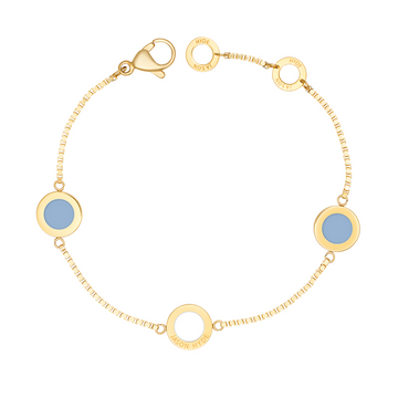 OCEAN POWDER BLUE AND WHITE CHIPS TRIO BRACELET