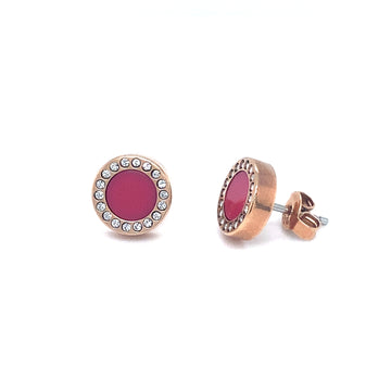 OCEAN FUCSHIA CHIP WITH ZIRCONIA EARRINGS