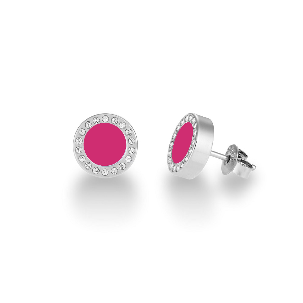 OCEAN RASPBERRY CHIP WITH ZIRCONIA EARRING