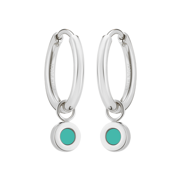 NEW WAVE HOOPS HANGING TURQUOISE CHIP SS