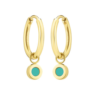NEW WAVE HOOPS HANGING TURQUOISE CHIP