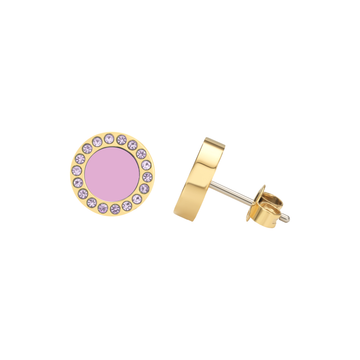 OCEAN FONDANT PINK CHIP WITH COLORED ZIRCONIA EARRING
