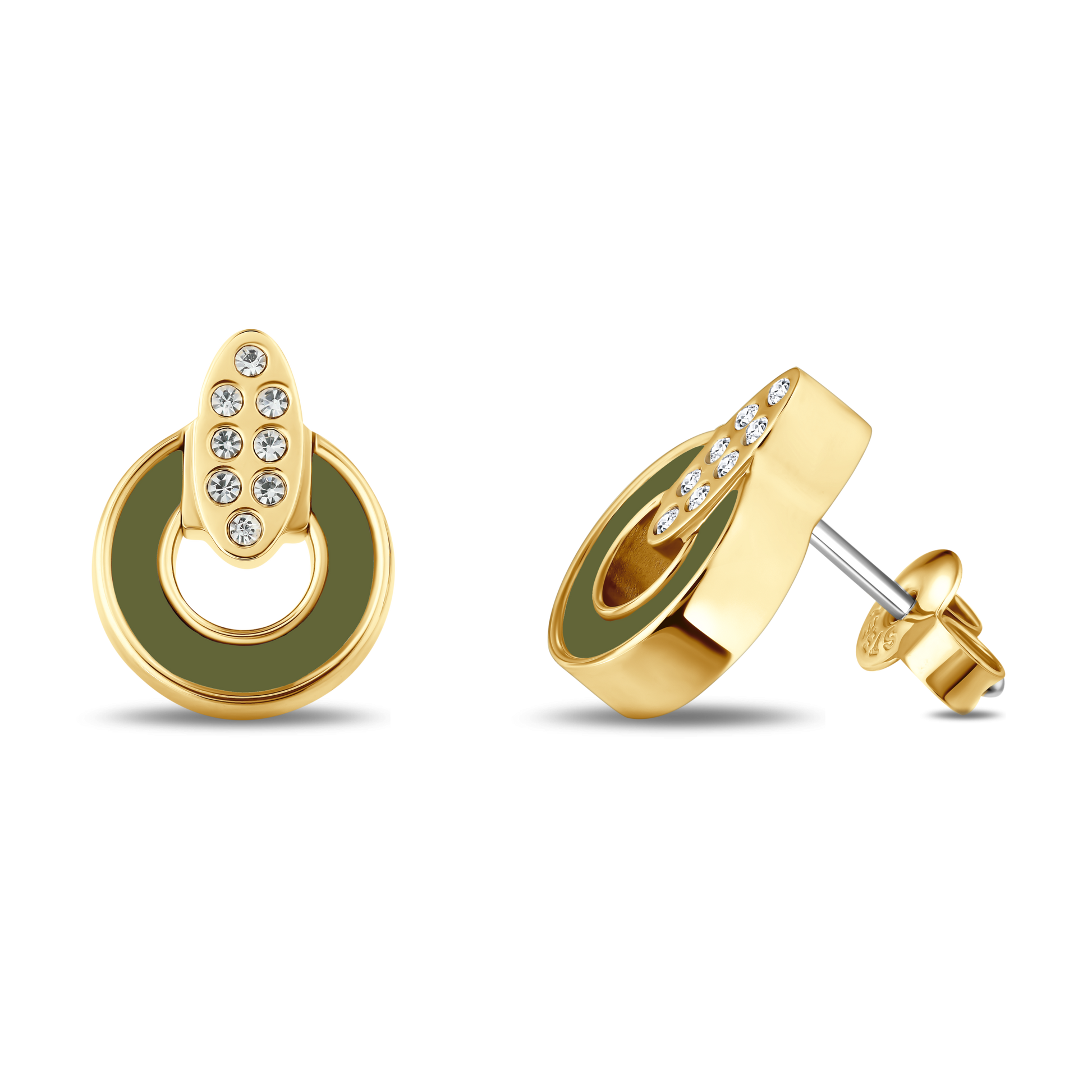 OLVIE GREEN CHIP WITH ZIRCONIA EARRINGS
