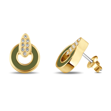 NEREIDA OLIVE GREEN CHIP WITH ZIRCONIA EARRINGS