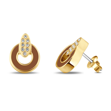 NEREIDA NUTSHELL CHIP WITH ZIRCONIA EARRINGS