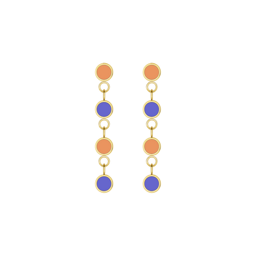 NEW WAVE CASCADE 4 APRICOT CRUSH AND PERSIAN BLUE CHIPS EARRING