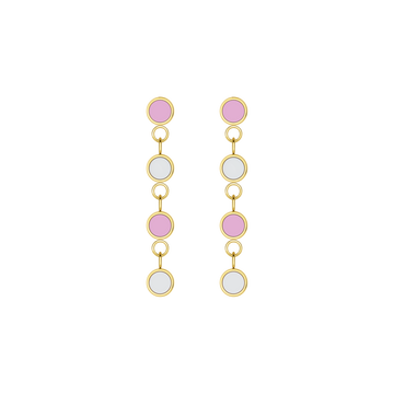 NEW WAVE CASCADE 4 FONDANT PINK AND WHITE CHIPS EARRINGS