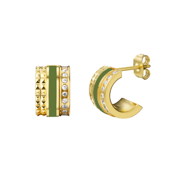 WEWA TUBE OLIVE GREEN WITH ZIRCONIA HOOPS