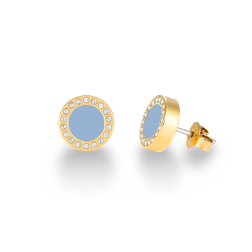 OCEAN POWDER BLUE CHIP EARRINGS WITH ZIRCONIA