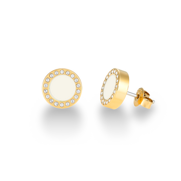 OCEAN CAPPUCCINO CHIP EARRINGS WITH ZIRCONIA