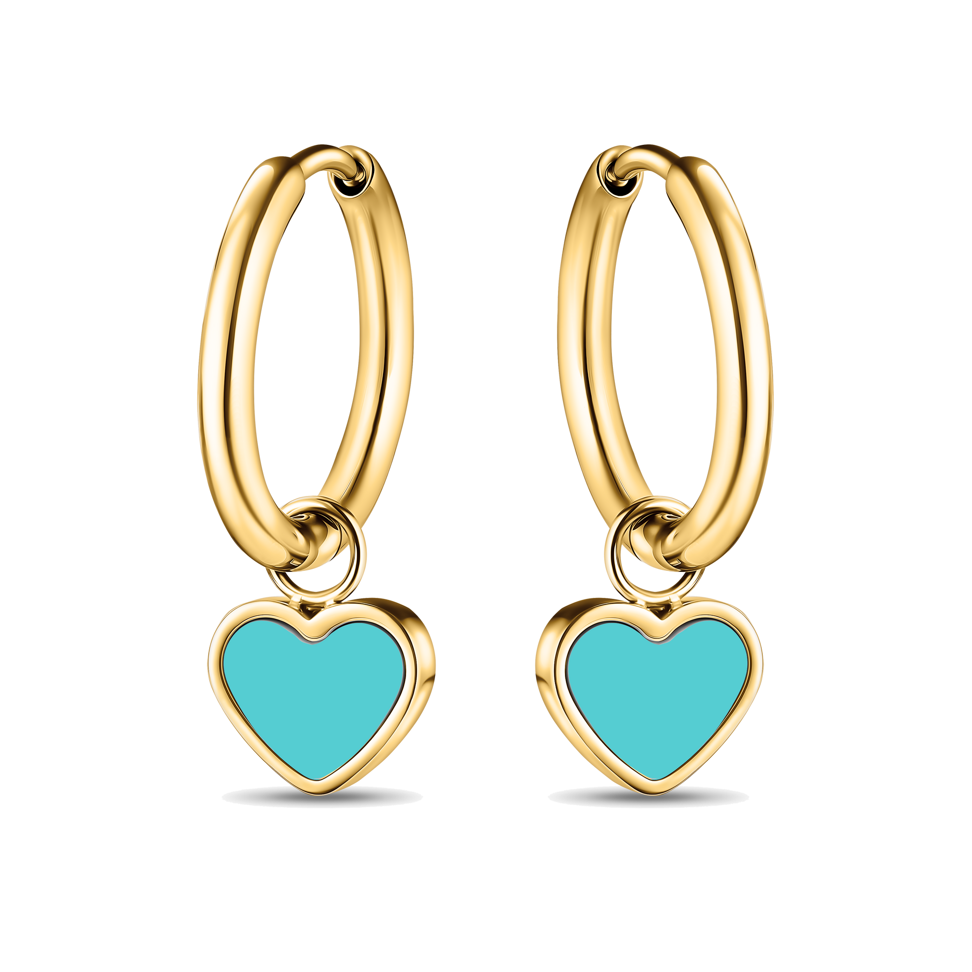 AMARE HOOPS HANGING TURQUOISE CHIP