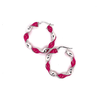 ACQUARELLO ROSE VIOLET TWISTED HOOPS
