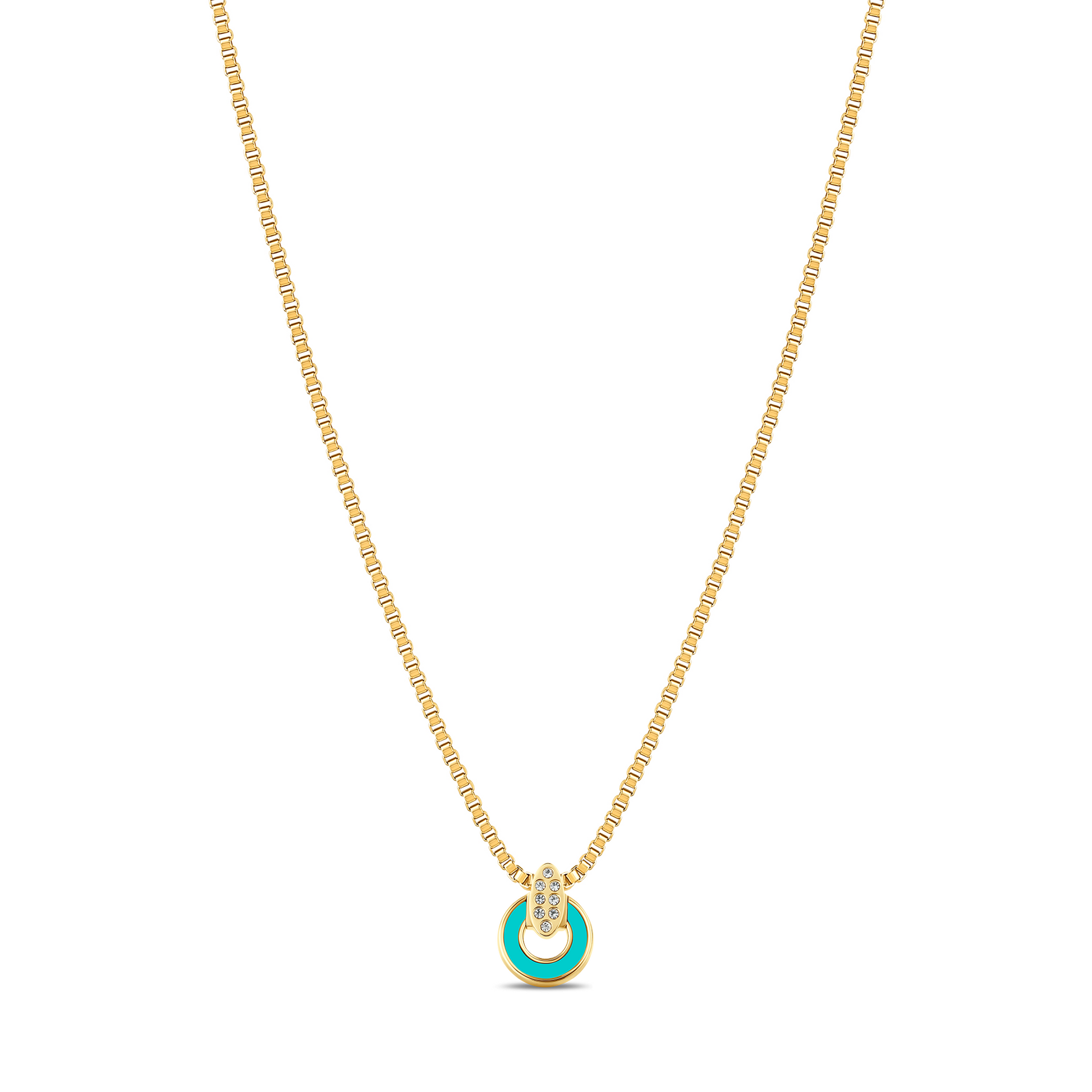 NEREIDA TURQUOISE CHIP WITH ZIRCONIA NECKLACE