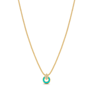 NEREIDA TURQUOISE CHIP WITH ZIRCONIA NECKLACE