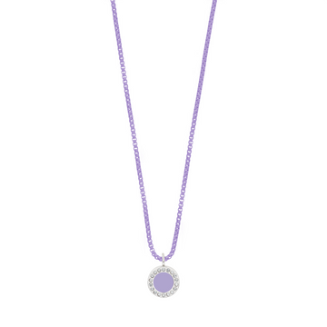 OCEAN LAVENDER CHAIN LAVENDER CHIP WITH ZIRCONIA NECKLACE
