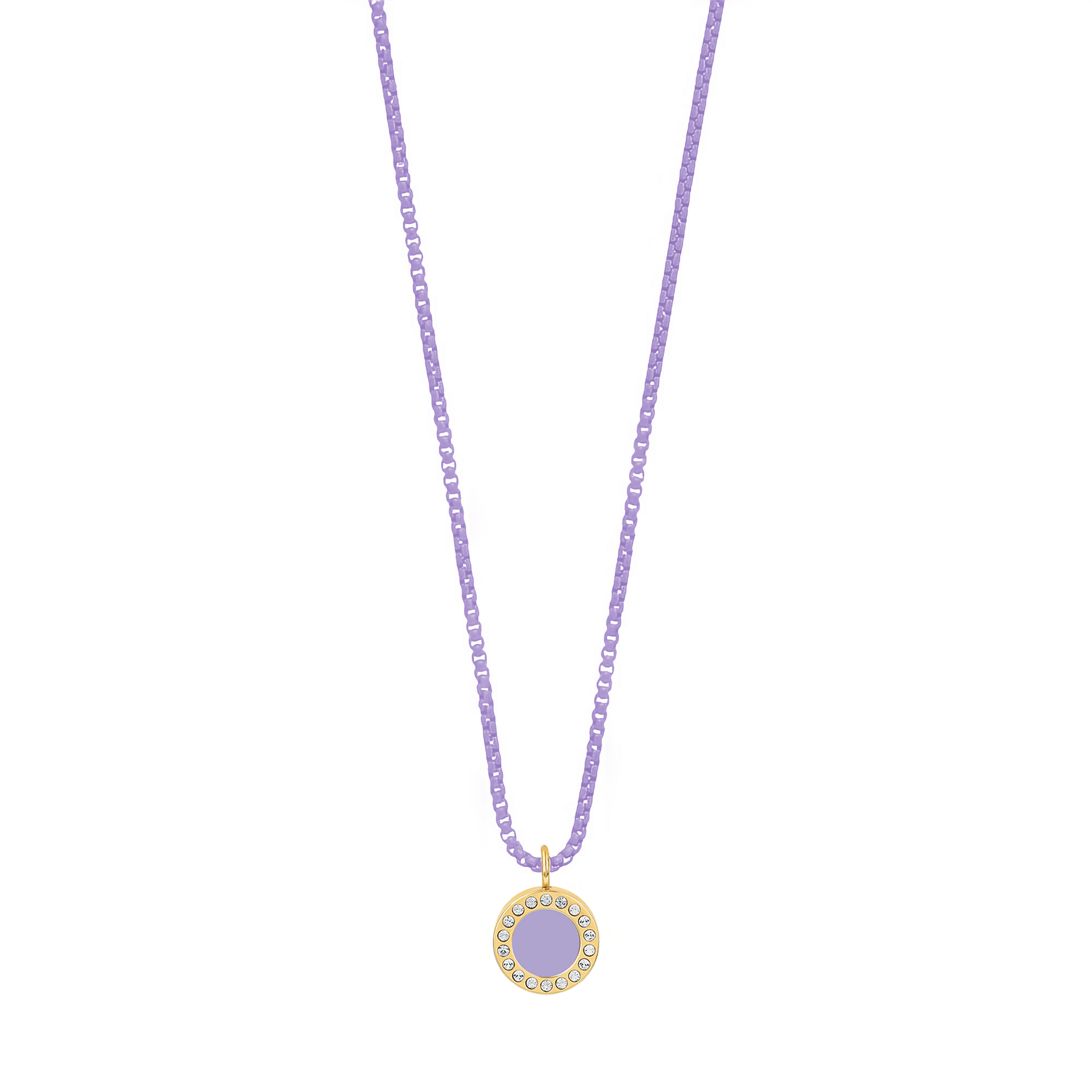 OCEAN LAVENDER CHAIN LAVENDER CHIP WITH ZIRCONIA NECKLACE