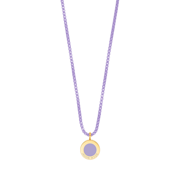 OCEAN PAINTED BRASS CHAIN LAVENDER CHIP NECKLACE