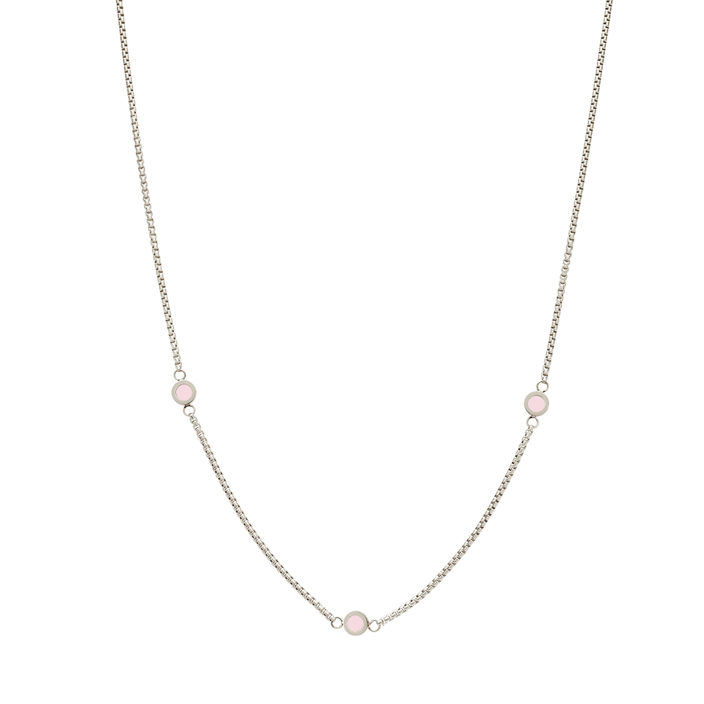 NEW WAVE LIGHT PINK 3 CHIPS NECKLACE