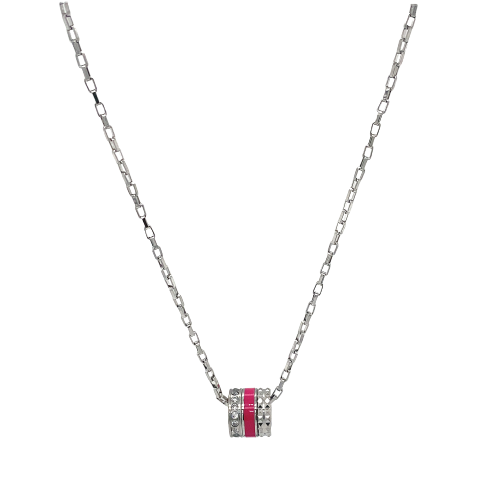 WEWA TUBE RASPBERRY CHIP WITH ZIRCONIA NECKLACE