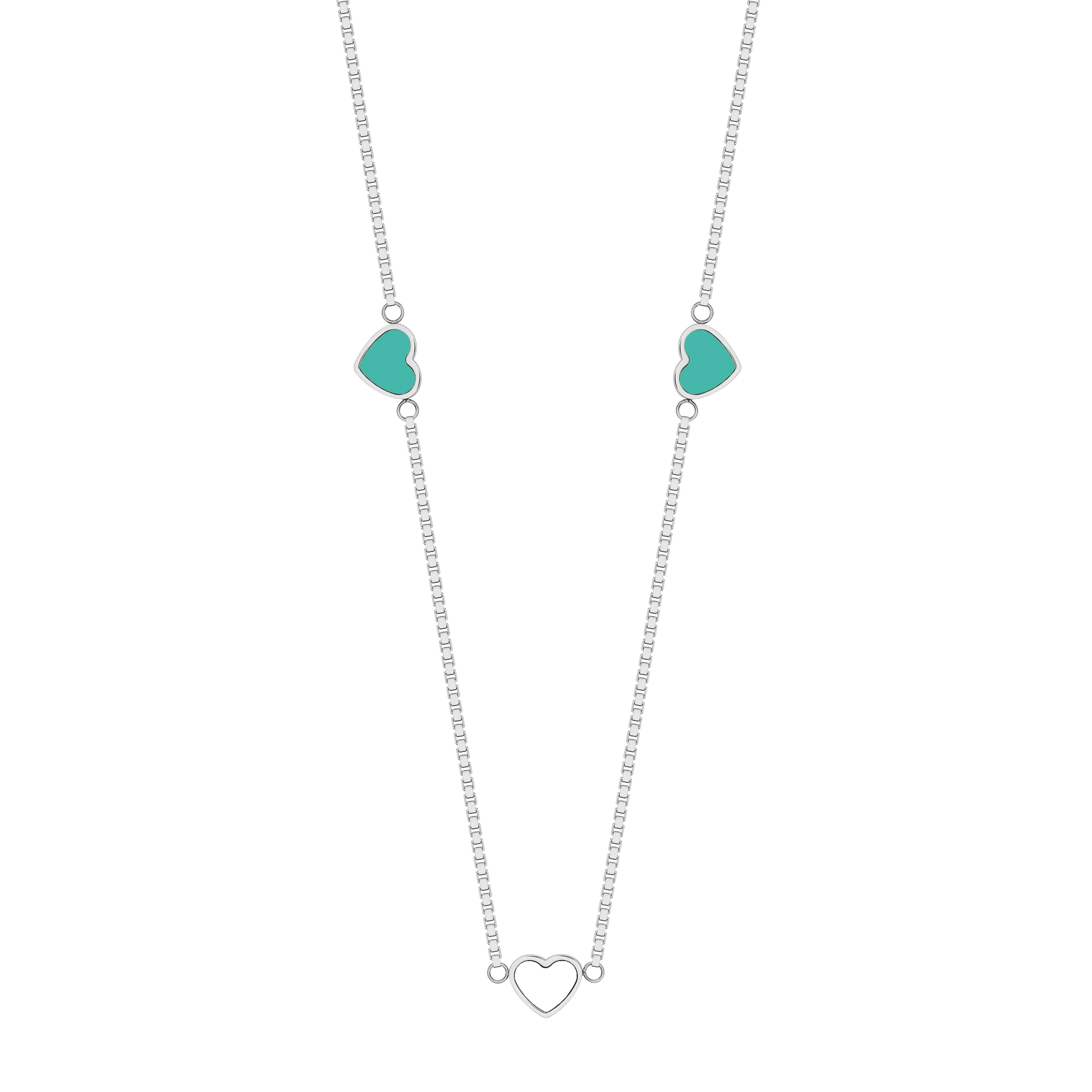 AMARE TURQUOISE AND WHITE CHIPS NECKLACE