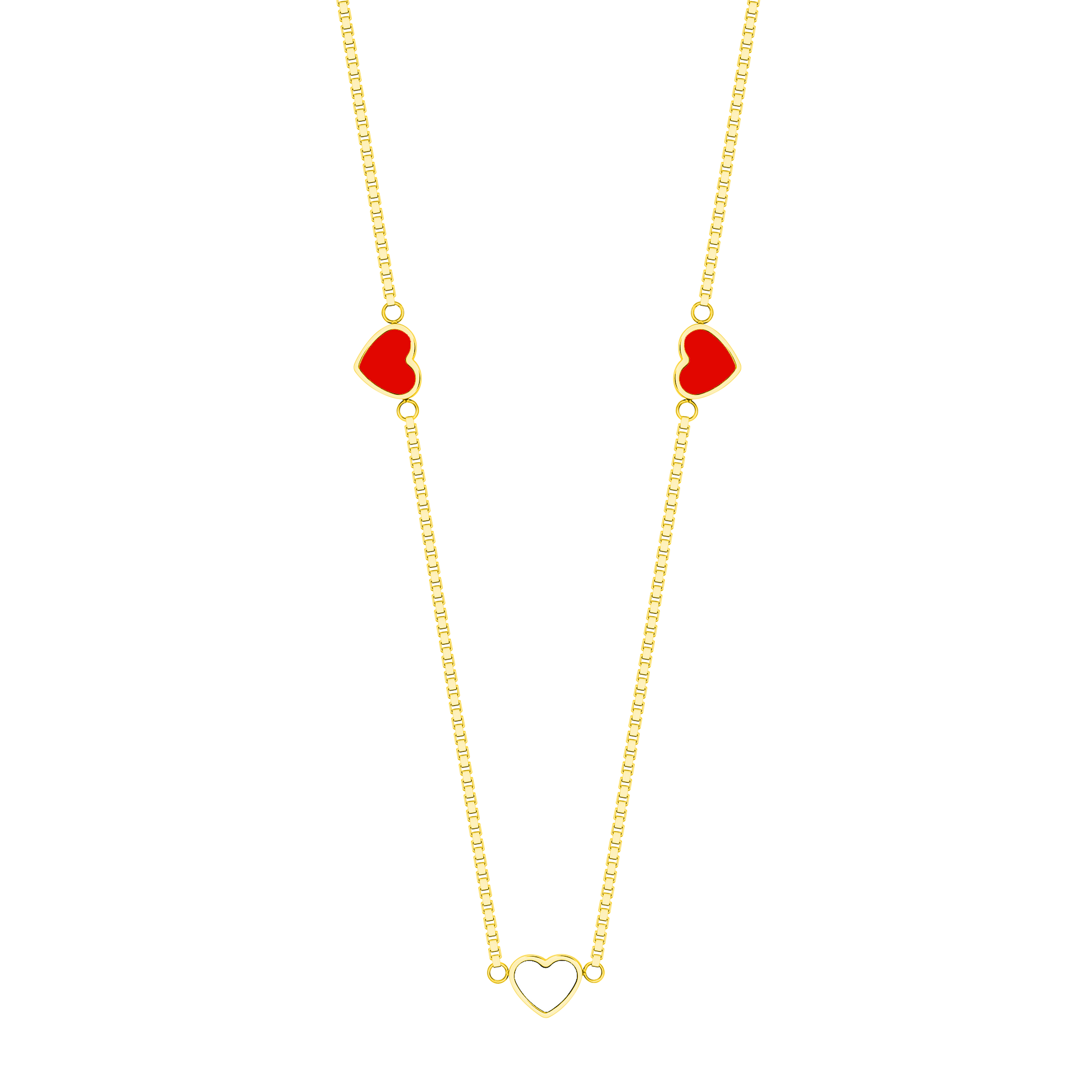 AMARE RED AND WHITE CHIPS NECKLACE 