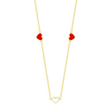AMARE RED AND WHITE CHIPS NECKLACE