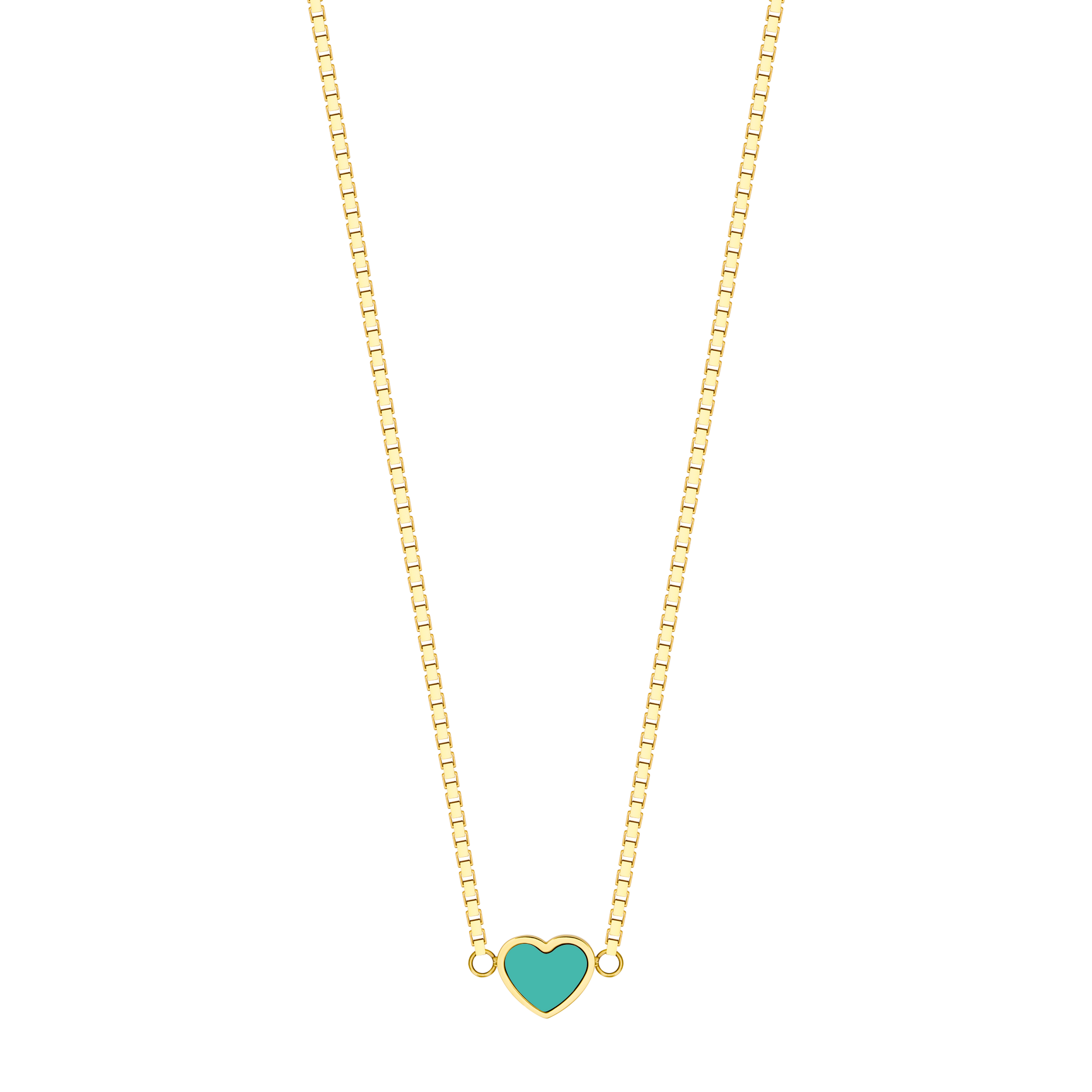 AMARE HEART SHAPED TURQUOISE CHIP NECKLACE