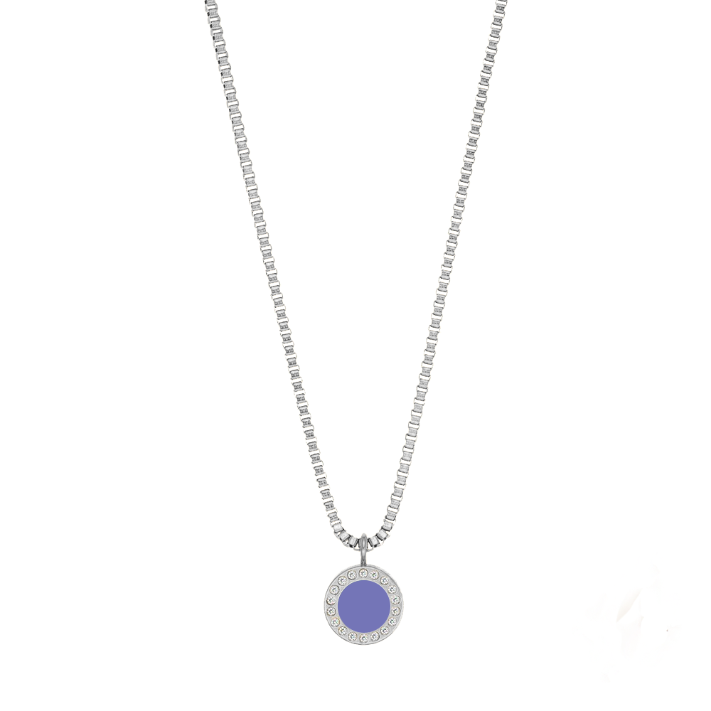 OCEAN PERSIAN BLUE CHIP WITH ZIRCONIA NECKLACE