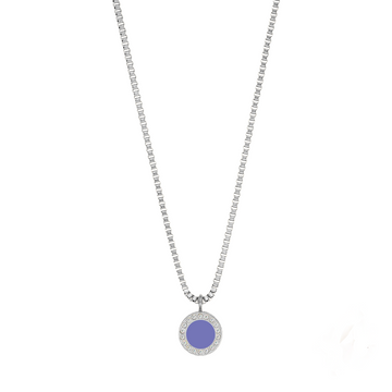 OCEAN PERSIAN BLUE CHIP WITH ZIRCONIA NECKLACE