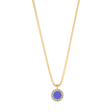 OCEAN PERSIAN BLUE CHIP WITH COLORED ZIRCONIA NECKLACE