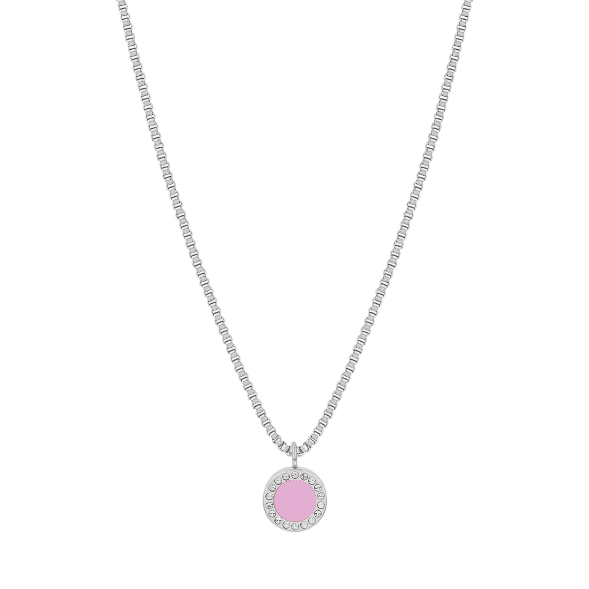 OCEAN FONDANT PINK WITH ZIRCONIA CHIP NECKLACE