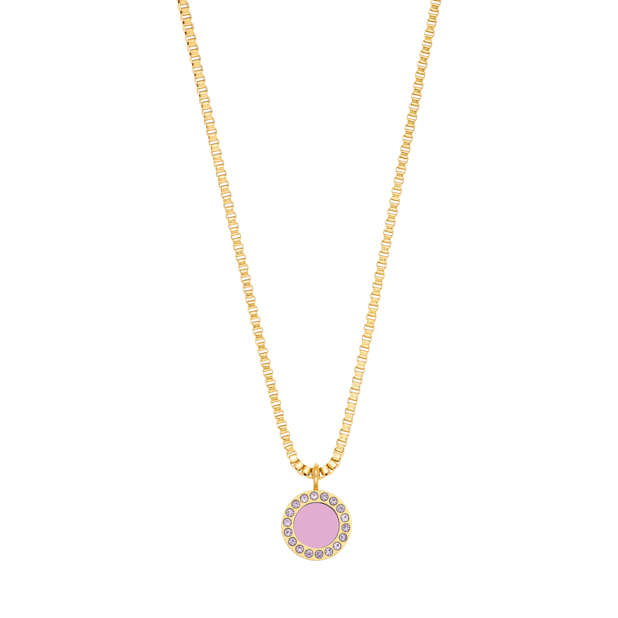 OCEAN FONDANT PINK CHIP WITH COLORED ZIRCONIA NECKLACE
