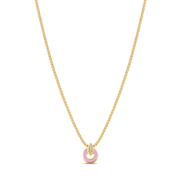 NEREIDA FONDANT PINK CHIP WITH ZIRCONIA NECKLACE