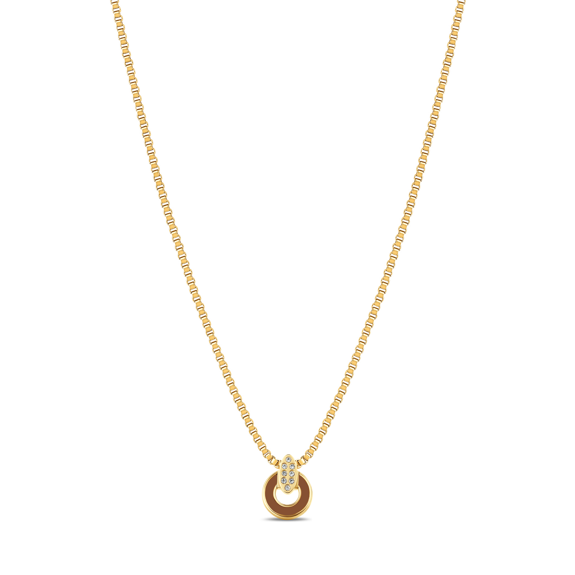 NUTSHELL CHIP WITH ZIRCONIA NECKLACE