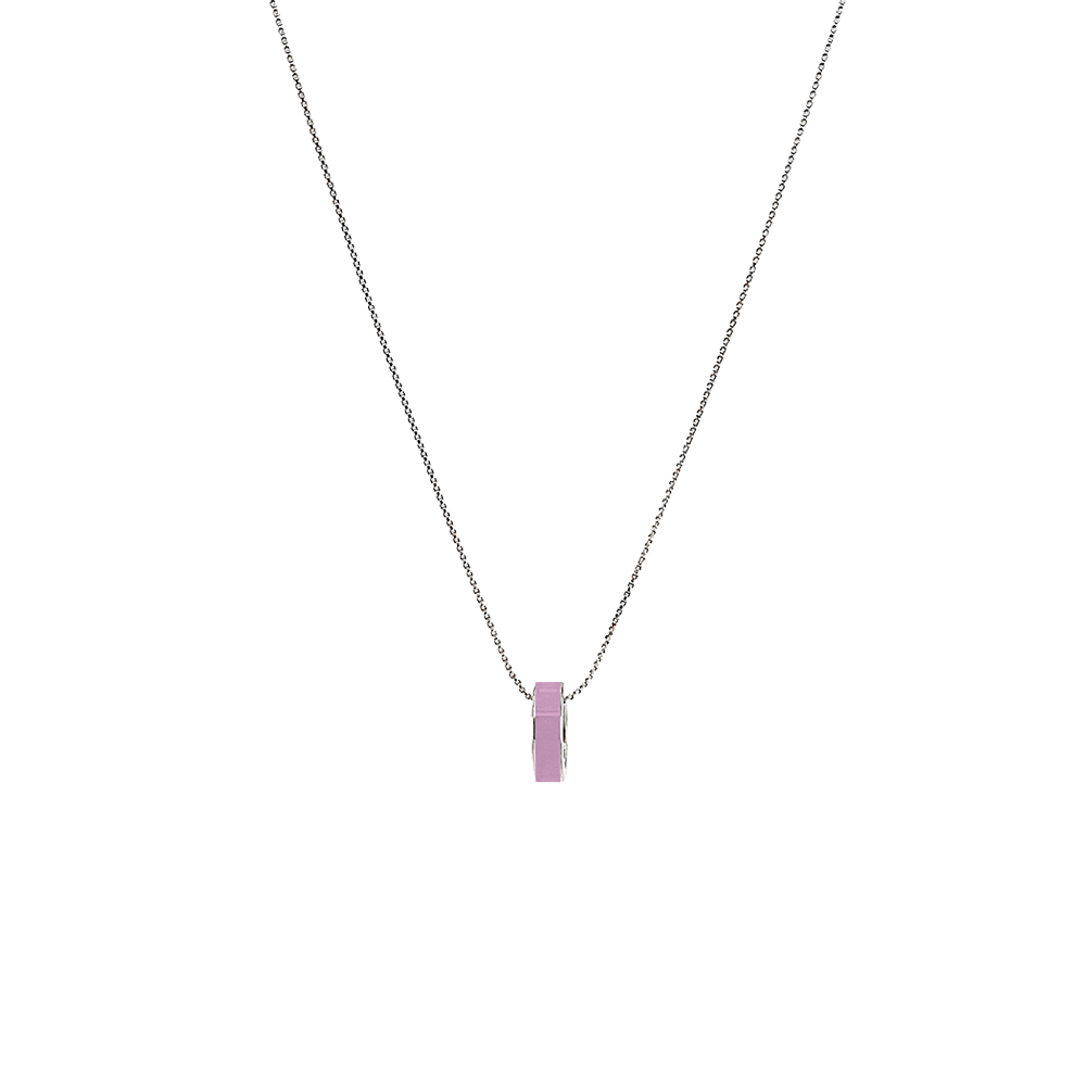 WEWA FONDANT PINK CIRCLE CHIP NECKLACE