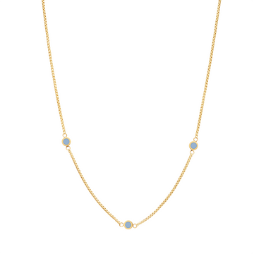 NEW WAVE POWDER BLUE 3 CHIPS NECKLACE