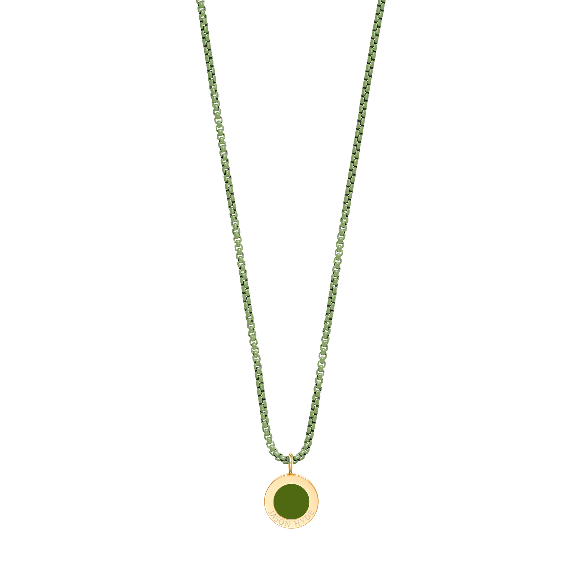 OLIVE GREEN CHIP OLIVE GREEN NECKLACE