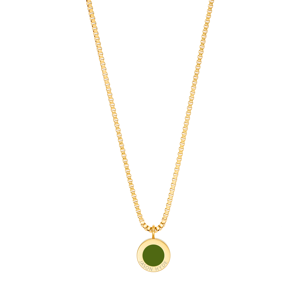 18K Ocean Olive Green Chip Necklace