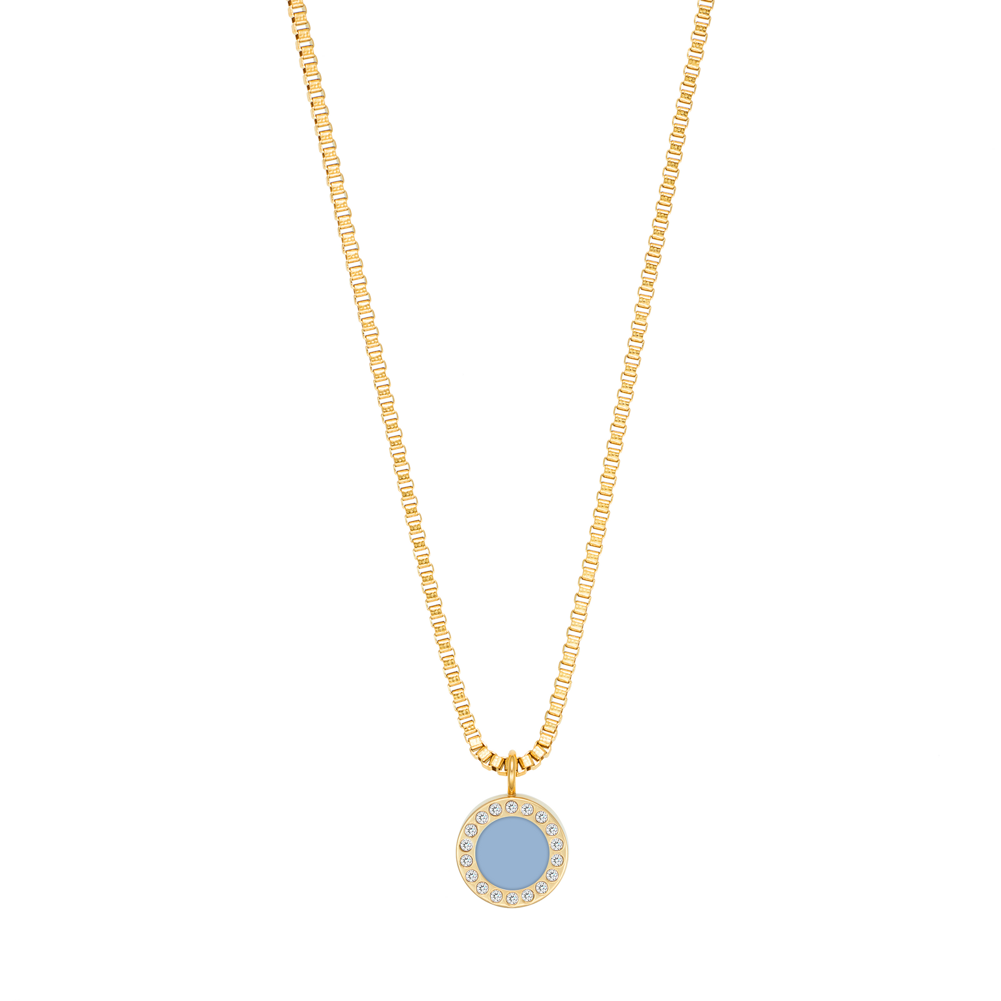 JASON HYDE OCEAN POWDER BLUE CHIP WITH ZIRCONIAS NECKLACE