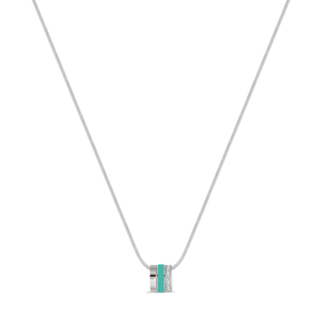 Sterling silver necklace with turquoise and cubic zirconia by Jason Hyde