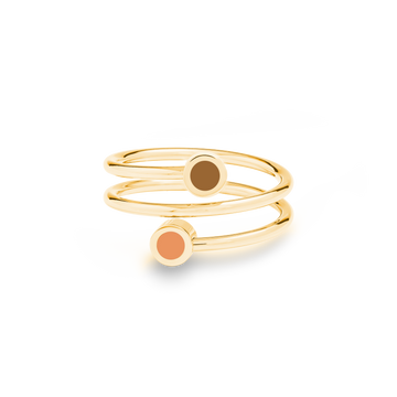 NEW WAVE NUTSHELL AND APRICOT CRUSH CHIP DOUBLE RING