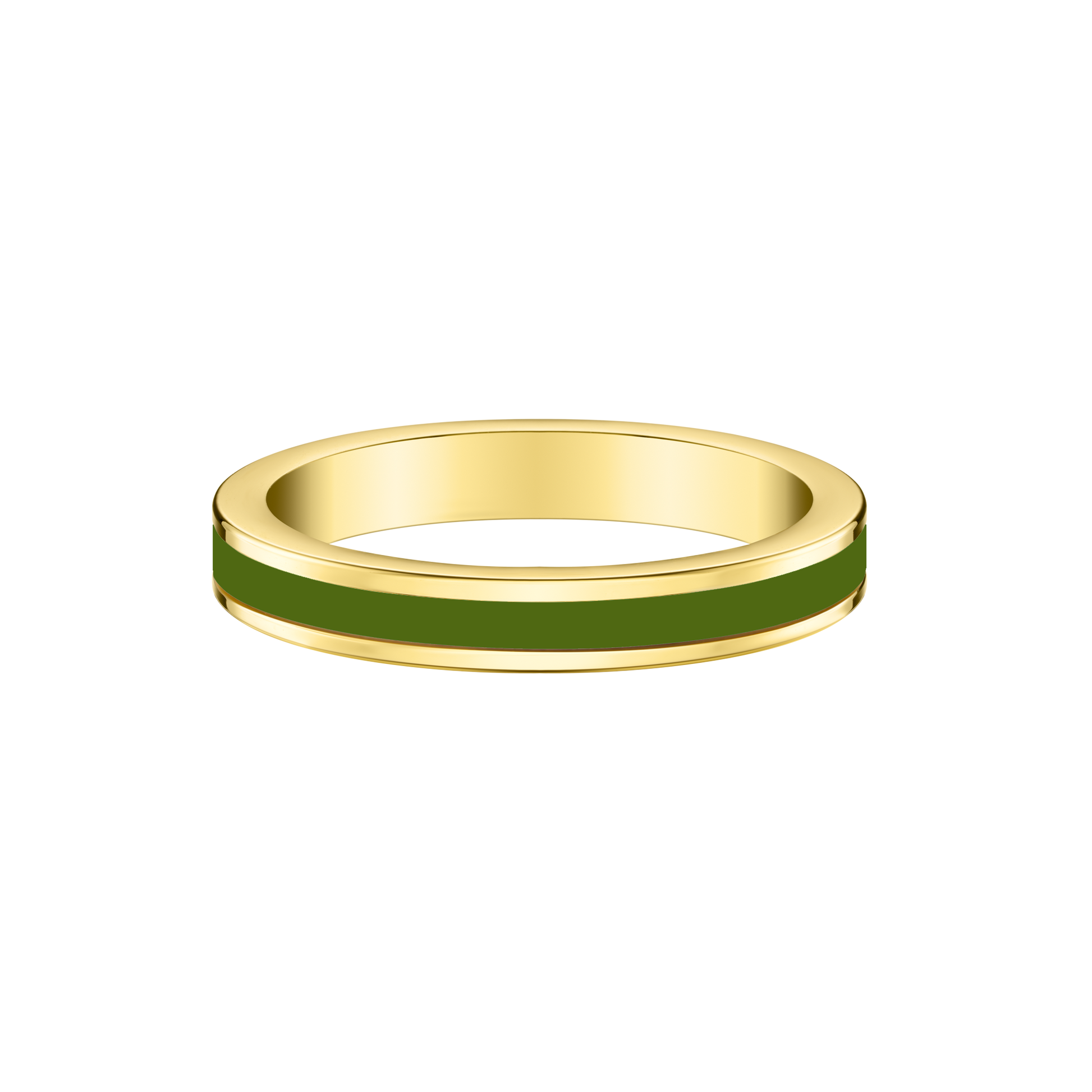 SINGLE OLIVE GREEN RING