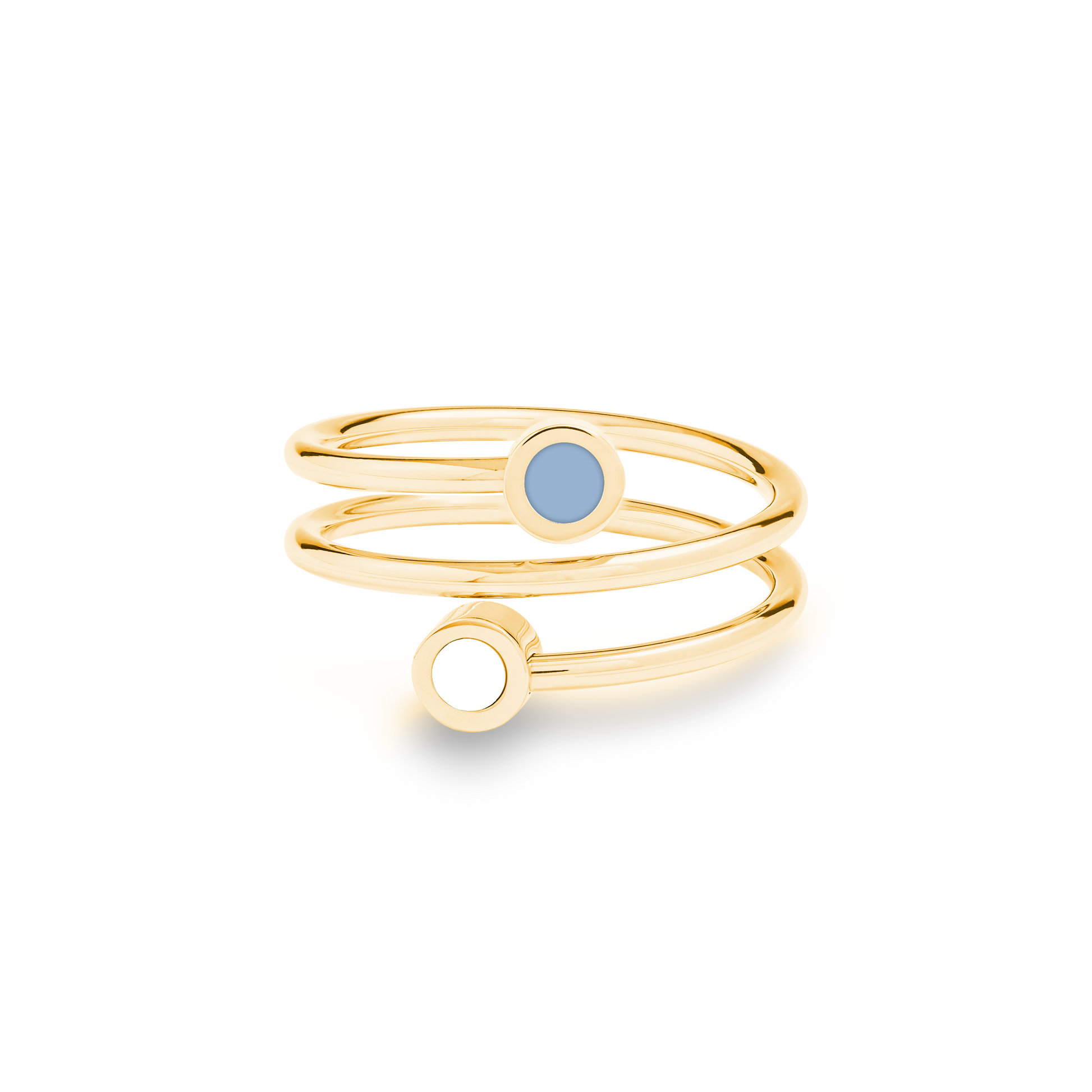 JASON HYDE NEW WAVE POWDER BLUE AND WHITE CHIP DOUBLE RING