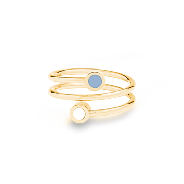 NEW WAVE POWDER BLUE AND WHITE CHIP DOUBLE RING
