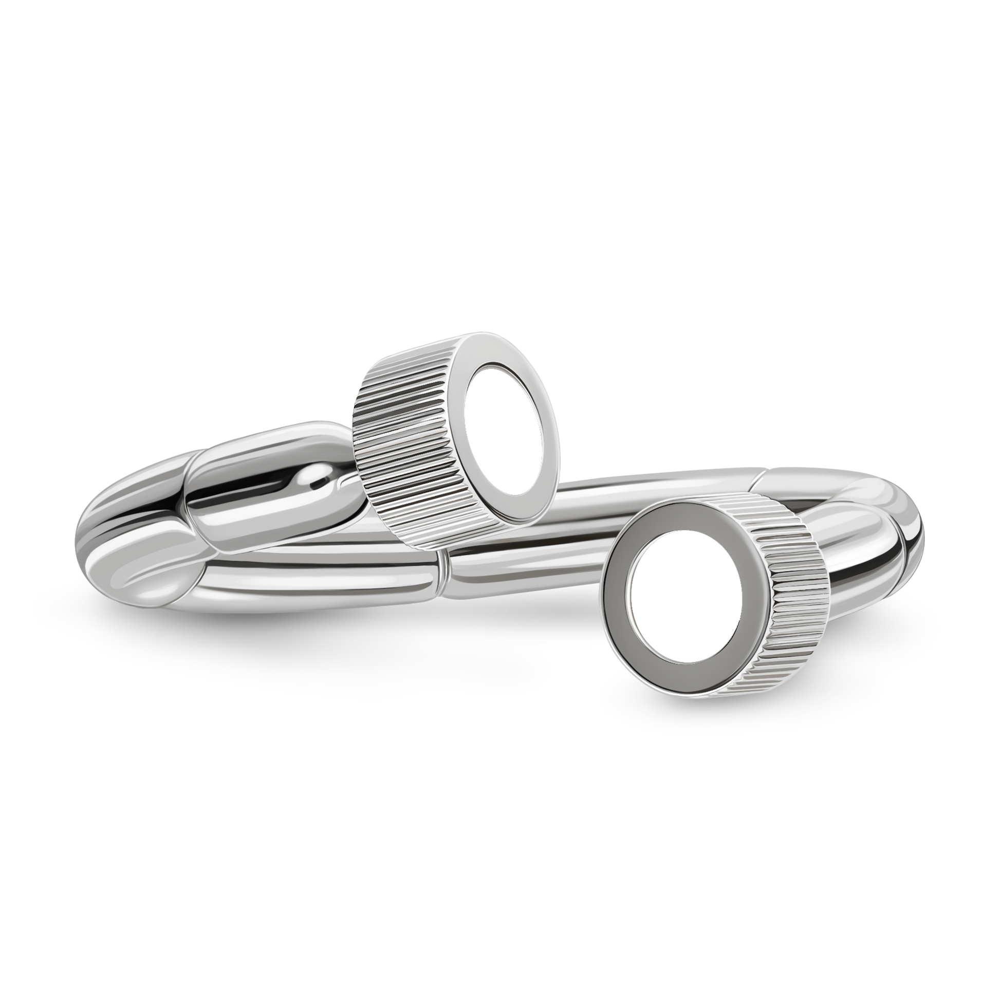 SEACAP WHITE / WHITE CHIPS RING SILVER