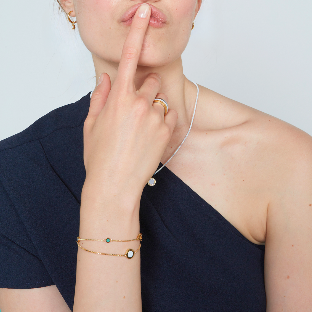 Contemporary gold bracelet set by Jason Hyde