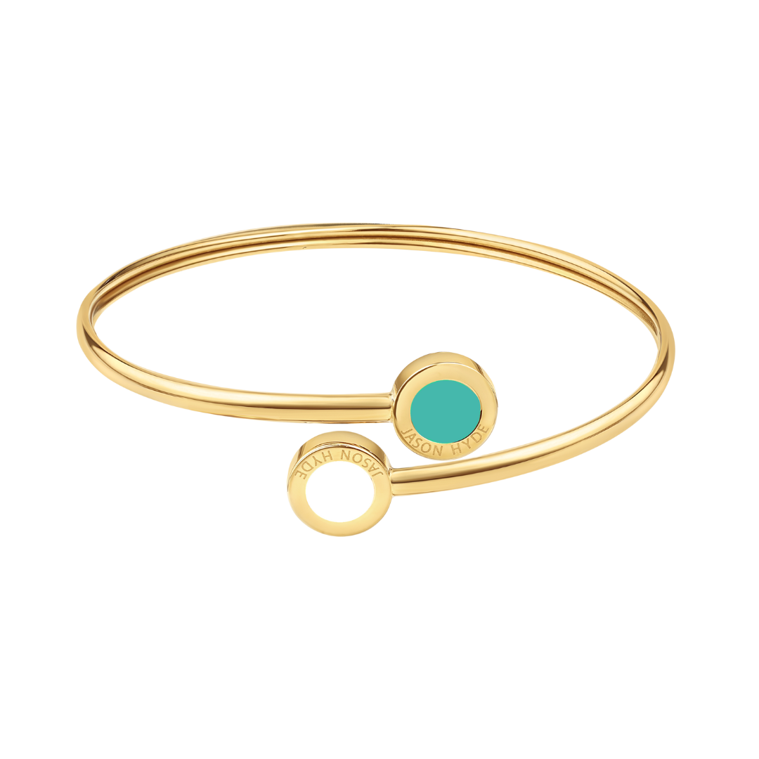 WHITE AND TURQUOISE CHIPS BANGLE